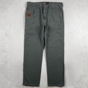 Wrangler Riggs Workwear Pants Mens 36x32 Green Straight Leg Ripstop Canvas Gorp